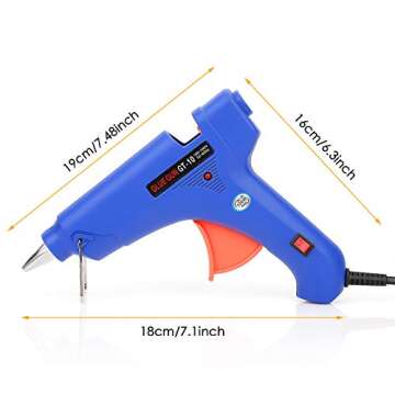 Hot Glue Gun 100-Watt, Hot Melt Glue Gun Kit with 30Pcs Clear Glue Sticks (0.43 x 7.9 Inch) for Quick Home Repair, Arts, Crafts, DIY & Sealing (Blue)