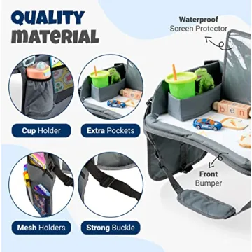 WITRIP Kids Travel Tray with Dry Erase Board for Car Seats