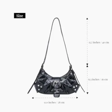MadGrandeur Stylish Black Purse for Women with Gothic Touches