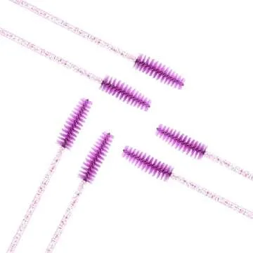 Elisel 100 PCS Disposable Mascara Brushes Crystal Eyelash Brushes Mascara Wands Applicator Eyelash Extensions Makeup Tools Eyebrow Brush (Purple)
