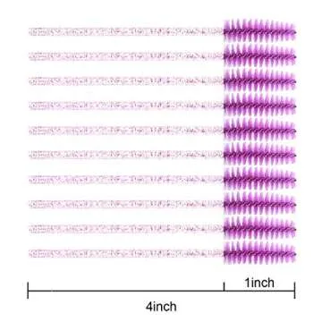 Elisel 100 PCS Disposable Mascara Brushes Crystal Eyelash Brushes Mascara Wands Applicator Eyelash Extensions Makeup Tools Eyebrow Brush (Purple)
