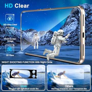 [3+3 Pack] Glass Screen Protector for Google Pixel 8 Pro 5G, 9H Tempered Glass, Ultrasonic Fingerprint Unlock,HD Clear Case Friendly for Google Pixel 8 Pro Tempered Glass Screen Protector