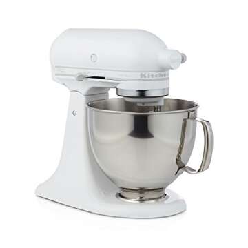 KitchenAid KSM150PSWW Artisan Series 5-Qt. Stand Mixer with Pouring Shield - White On White
