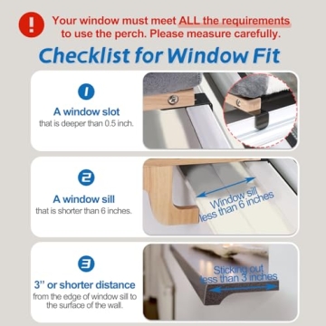 Cat Perch for Window Sill - Orthopedic Hammock Design