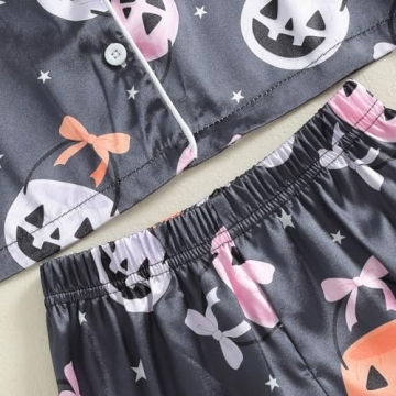Fsadfeas Kids Halloween Pajamas Toddler Satin Set