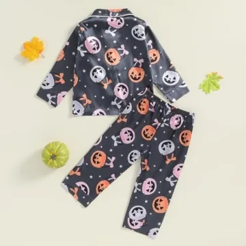 Fsadfeas Kids Halloween Pajamas Toddler Satin Set