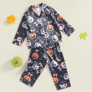 Fsadfeas Kids Halloween Pajamas Toddler Satin Set