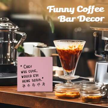 FLVGE Pink Kitchen Sign Decor, Charming and Funny