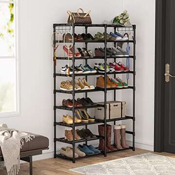 LITTLE TREE 9 Tiers Shoe Rack Organizer for 32-40 Pairs
