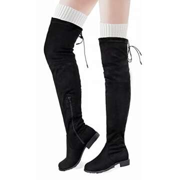 Pcavin Thigh High Socks for Women Cable Knit Over the Knee Boot Socks, Long Warm Leg Warmers Winter(...