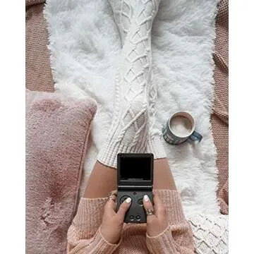 Pcavin Thigh High Socks for Women Cable Knit Over the Knee Boot Socks, Long Warm Leg Warmers Winter(White)