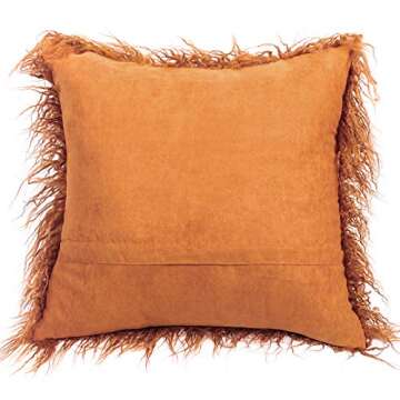 Kevin Textile Retro Decorative Long Fur Throw Pillow Case Cushion Cover Pillowcase for Sofa, Set of 2, 20inch (50cm), Meerkat Brown