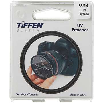 Tiffen 55UVP Slim 55mm UV Protection Filter for Camera Lens, Clear Optical Glass, Impact Resistant, MADE IN USA