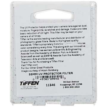 Tiffen 55UVP Slim 55mm UV Protection Filter for Camera Lens, Clear Optical Glass, Impact Resistant, MADE IN USA
