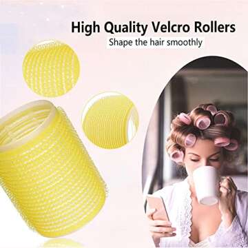 OEIEZ 55 Pcs Hair Rollers Value Pack, Nylon Polyester Hair Rollers for Long Medium Short Hair in Jumbo Large Medium Sizes, Self Grip Hair Curler Set with 18 Metal Clips &1 Comb