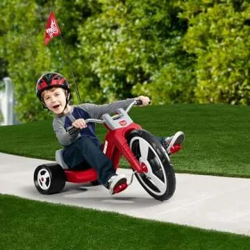 Radio Flyer Big Flyer Sport with Large Front Wheel and Adjustable Seat for Kids, Outdoor Activities, and Recreational Sports, Red