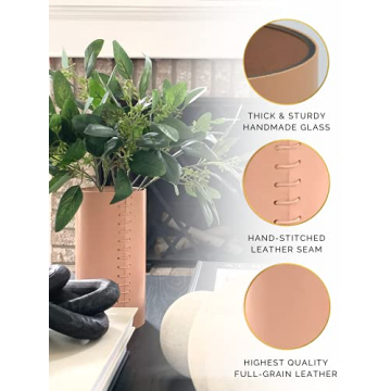 Bisque Terracotta Vase - Unique Leather Decor Piece