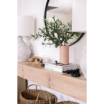 Bisque Terracotta Vase - Unique Leather Decor Piece