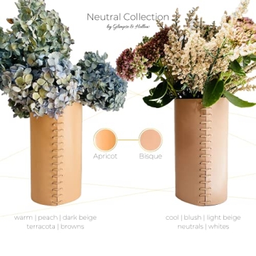 Bisque Terracotta Vase - Unique Leather Decor Piece