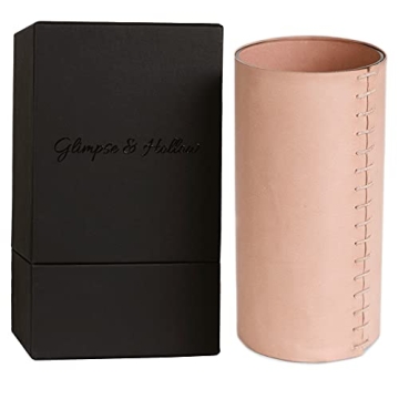 Bisque Terracotta Vase - Unique Leather Decor Piece