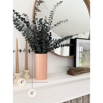 Bisque Terracotta Vase - Unique Leather Decor Piece