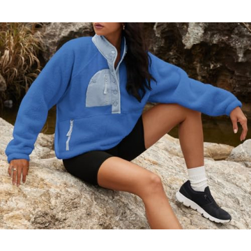 Stylish Yanekop Women’s Fleece Pullover Jacket with Pockets