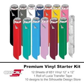 Silhouette America Silhouette Cameo 5 Bundle with Vinyl Starter Kit, Heat Transfer Starter Kit, 24 Pack of Pens, Tool Kit, Cameo 5 Start Up Guide with Extra Designs (White)