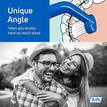 TEPE Angled Soft Bristle Toothbrush, Orthodontic Toothbrush for Braces, Small Head Toothbrush for Re...