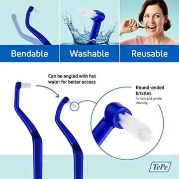 TEPE Angled Soft Bristle Toothbrush, Orthodontic Toothbrush for Braces, Small Head Toothbrush for Retainers, Implants, Universal Care, 1 Pk