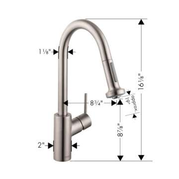hansgrohe Talis S² Stainless Steel High Arc Kitchen Faucet, Kitchen Faucets with Pull Down Sprayer, Faucet for Kitchen Sink, Magnetic Docking Spray Head, Stainless Steel Optic 14877801