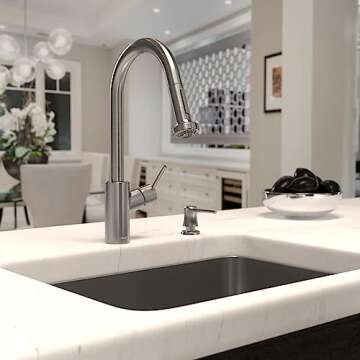 hansgrohe Talis S² Stainless Steel High Arc Kitchen Faucet, Kitchen Faucets with Pull Down Sprayer, Faucet for Kitchen Sink, Magnetic Docking Spray Head, Stainless Steel Optic 14877801