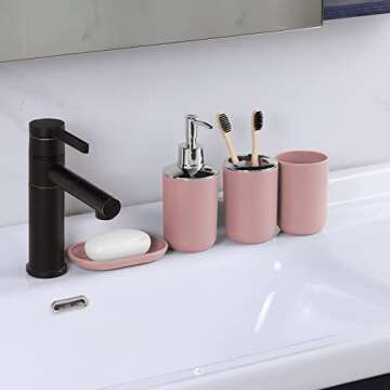 Stylish Pink 9-Piece Bathroom Accessory Set for Gifts