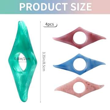 4 Pcs Thumb Book Page Holder Resin Thumb Book Holder Book Page Holders for Reading Book Opener Holder Thumb Ring Book Accessories for Book Lovers Readers Student Teacher Gifts(4 Colors)