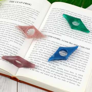 4 Pcs Thumb Book Page Holder Resin Thumb Book Holder Book Page Holders for Reading Book Opener Holder Thumb Ring Book Accessories for Book Lovers Readers Student Teacher Gifts(4 Colors)