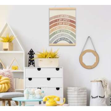 foedor Boho Rainbow Wall Art for Kids Playroom Decor