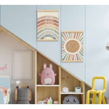 foedor Boho Rainbow Wall Art for Kids Playroom Decor