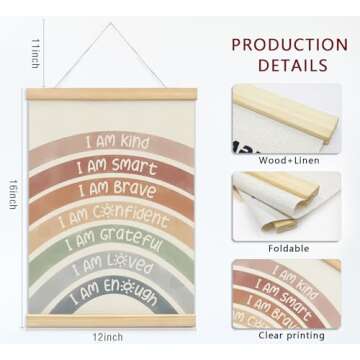 foedor Boho Rainbow Wall Art for Kids Playroom Decor