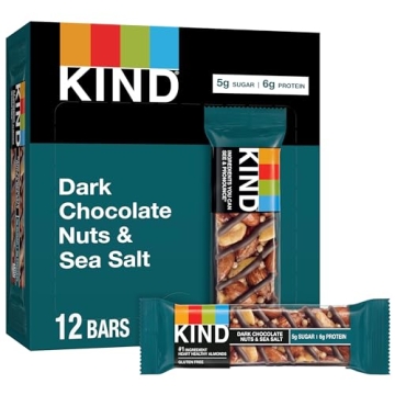 KIND Dark Chocolate Nuts & Sea Salt Bars - Healthy, Gluten-Free, Low Sugar Snack