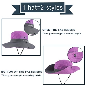 Muryobao Women's Sun Hat with UV Protection and Ponytail Hole