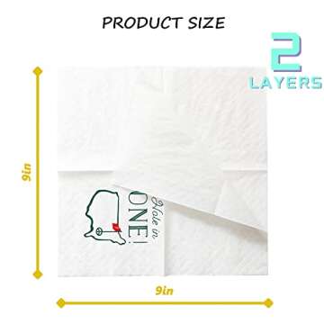 Geloar Golf Cocktail Napkins for 1st Birthday Celebration