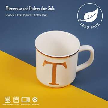 Miicol 16 oz Personalized Ceramic Coffee Mug - Unique Gift