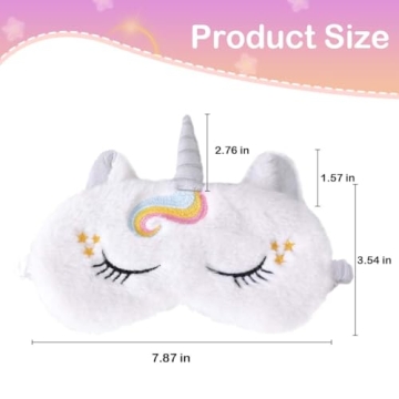 Sleep Mask for Kids Girls,3Pack,Unicorn Sleep Mask,Cute Animal Eye Mask for Princess Sleeping,Night Blindfold Bed Eye Covers for Children