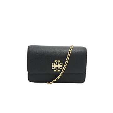 Tory Burch Black Gold Convertible Crossbody Bag