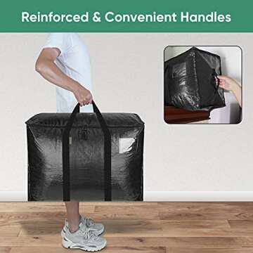 BALEINE Moving Totes with Reinforced Handles, Heavy-Duty UnderBed Storage Bag for Moving Boxes, Clothes, Travel