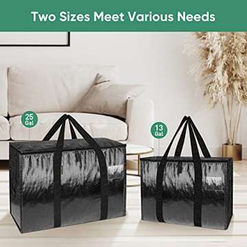 BALEINE Moving Totes with Reinforced Handles, Heavy-Duty UnderBed Storage Bag for Moving Boxes, Clothes, Travel