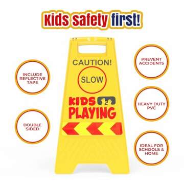 Durable 2 Pack Kid Playing Caution Sign with Reflective Tape