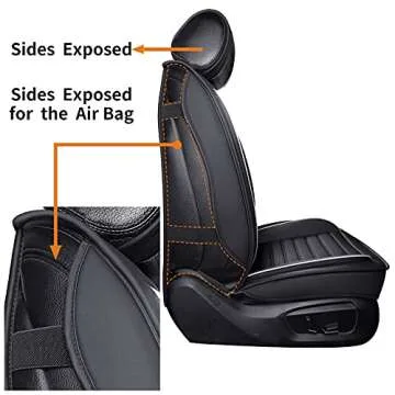 OMOKA AUTO Car Seat Covers with Waterproof Leather,Vehicle Cushion Cover for Cars SUV Sedan Pick-up Truck Universal Fit Set for Most Cars (Black-White, 5 Sets Full Seat)
