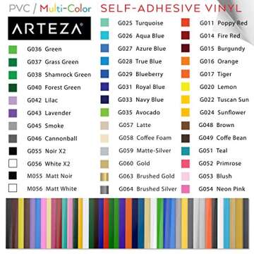 ARTEZA Self Adhesive Vinyl Sheets for Crafting & Design