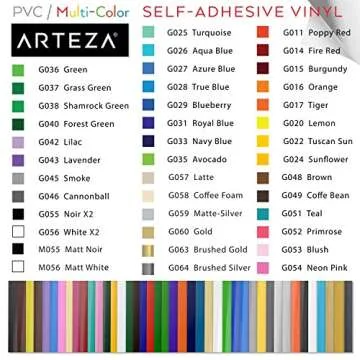 ARTEZA Self Adhesive Vinyl Sheets for Crafting & Design
