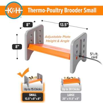K&H Adjustable Chicken Brooder Heater for Chicks and Ducklings
